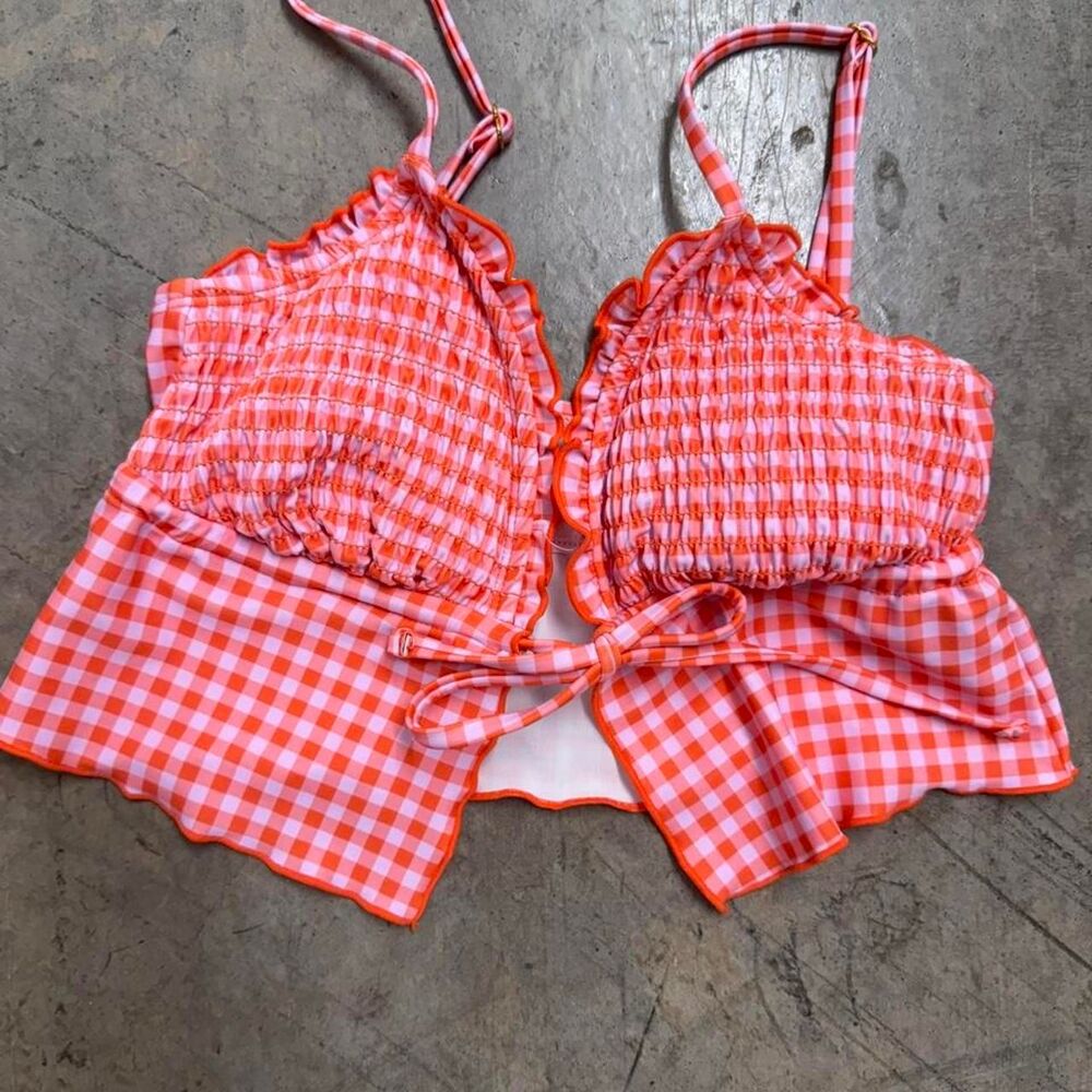 Ninety-nine-degrees Women's Orange and Pink Bikini top
